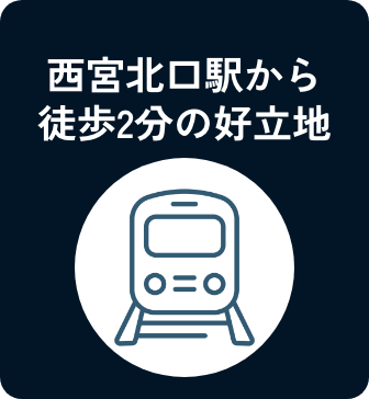 西宮北口駅から徒歩2分の好立地